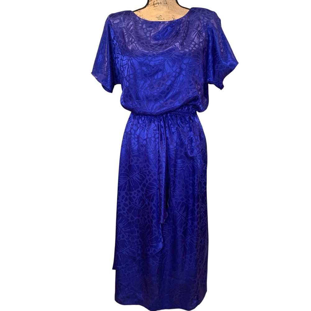 Vintage Act I Royal Blue Short Sleeve Dress